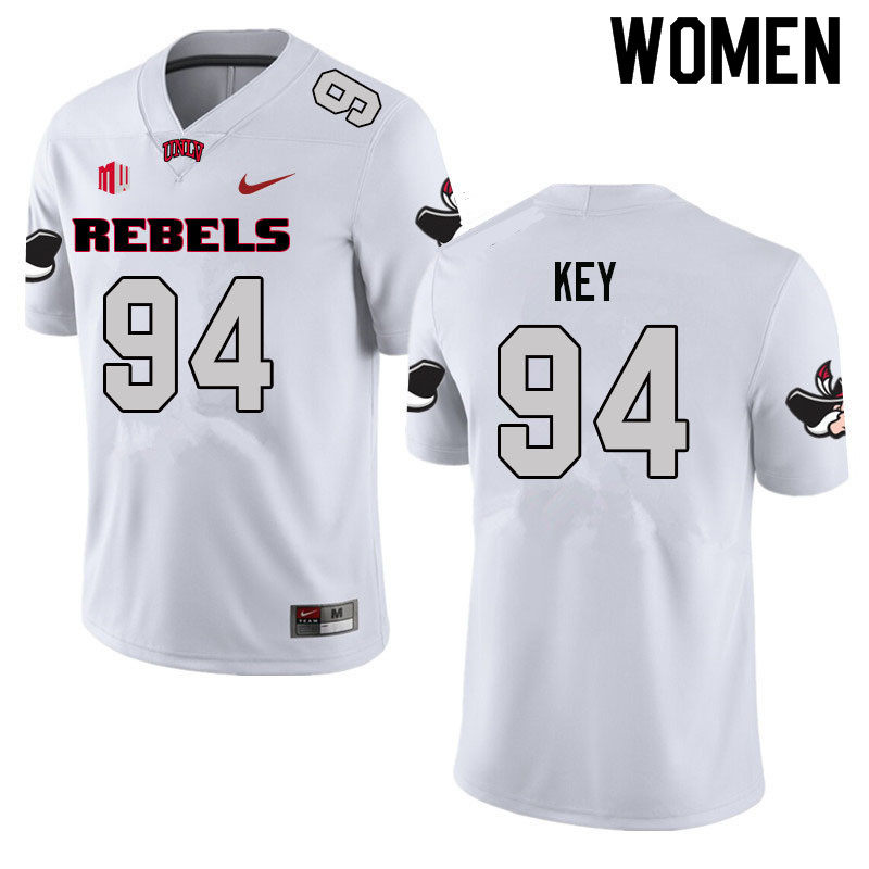 Women #94 Ben Key UNLV Rebels College Football Jerseys Sale-White - Click Image to Close